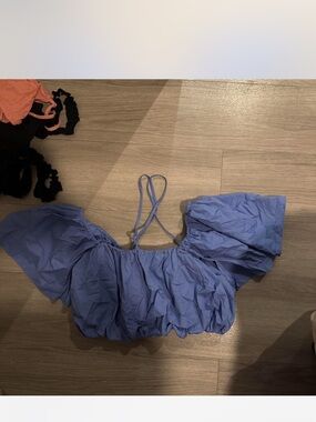 Zara Lilac Off-Shoulder Crop Top